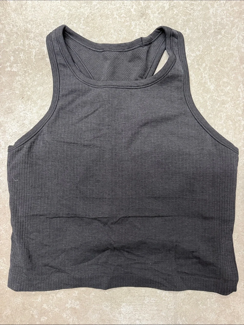 lululemon athletica Black Ribbed Crop Tank 8
